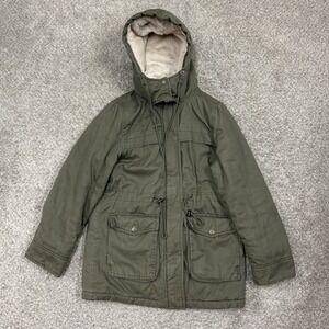 Aeropostale Military Jacket Womens Medium Green Bella Swan Twilight Fur Trim